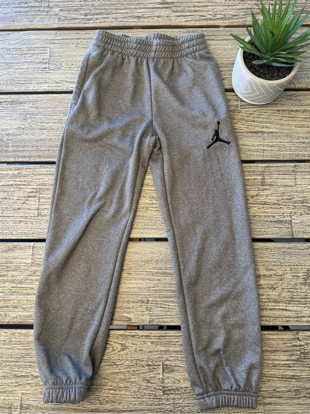 Like New Jordan Kids' Gray Dri-Fit Fleece Sweatpants, Sz 8-10